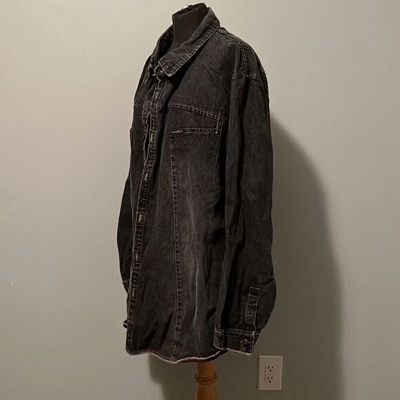 Vintage Marithe Francois Girbaud Men's Black Denim Jean Shirt Jacket Size XXL - Picture 5 of 9